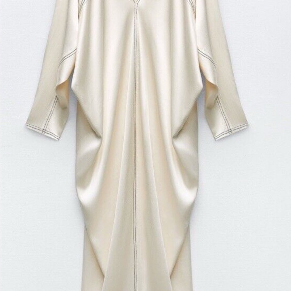 Zara Ivory Satin Dress